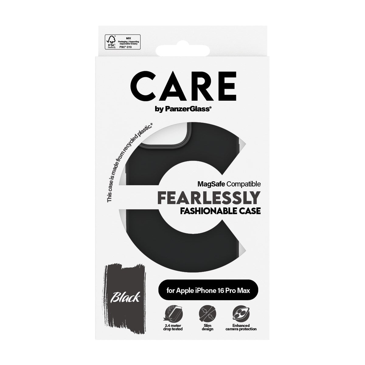CARE by PanzerGlass® Case Black w. MagSafe iPhone 16 Pro Max